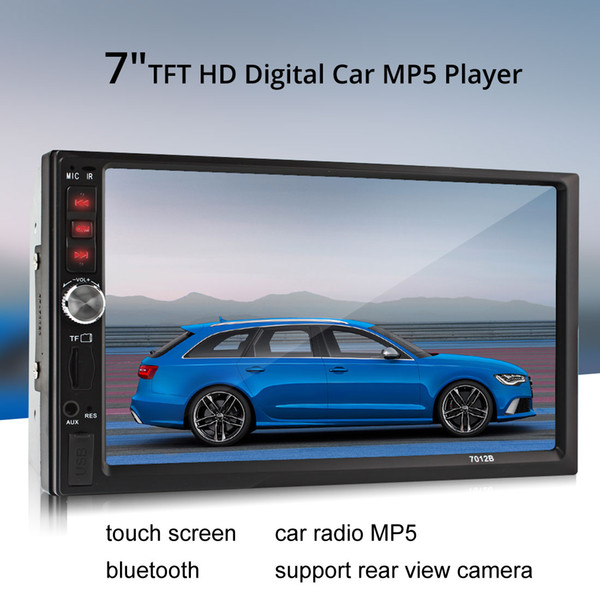 7012B 7 Inch Bluetooth TFT Screen Car Audio Stereo MP5 Player 12V Auto 2-Din Support AUX FM USB SD MMC CMO_20N