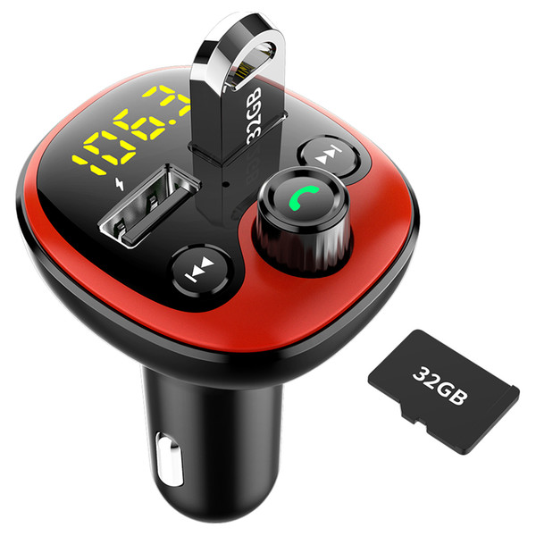 Car Bluetooth 5.0FM Transmitter For Car Wireless Handsfree Bluetooth MP3 Player USB Fast Charging Transmitter