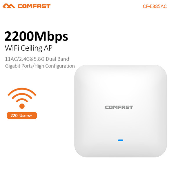 COMFAST Wireless AP 2200Mbps Gigabit Ceiling AP 802.11AC 5.8G+2.4G Indoor 48V POE Power WiFi Access Point CF-E385AC