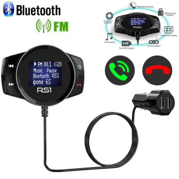 New Car Wireless Bluetooth FM Transmitter MP3 Music Player USB Charger Hands-free Kit LED Display High Quality