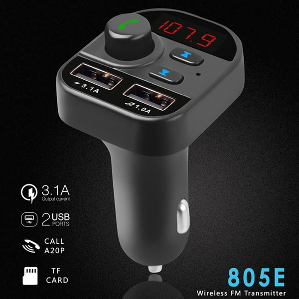 Wireless FM Transmitter Bluetooth Carkit Hands Free Stereo A2DP Car Music MP3 Player Support TF Card U Disk Playback