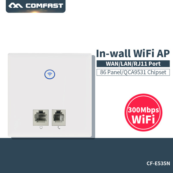 Comfast CF-E536N 300M Wall wifi access point AP for hotel WiFi project, support PoE VLAN , Access Controller System USB,RJ45