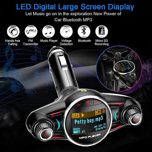 fm transmitter bluetooth car FM Modulator Handsfree Car Kit TF USB Charger Music AUX Audio 1.3