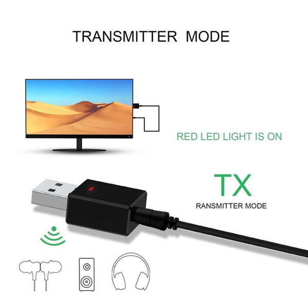 5.0 Receiver Transmitter Mini Stereo Edr 3.5Mm Jack Adapter For Tv Pc Car Kit 2-In-1 Wireless Audio Adapter