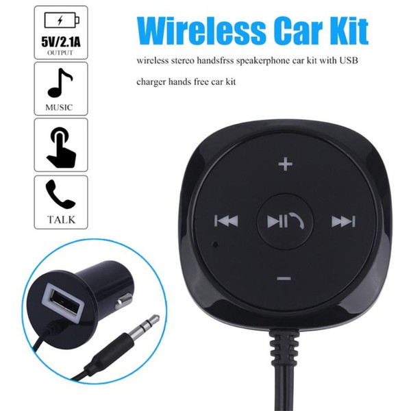 Wireless Car Kit Bluetooth Receiver Hands-free Call 3.5mm Aux Audio Talking Bluetooth Music Sound Adapter USB Charger