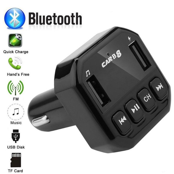 Car Kit Handsfree Wireless Bluetooth FM Transmitter TF Card LCD Music Adapter USB Charger Mp3 Player Radio Kits Car Accessories