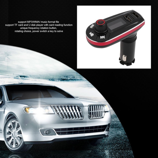 red Color Car Kit MP3 Music Player Wireless FM Transmitter Radio Modulator with USB Charging Port / TF Card Slot Hot Selling