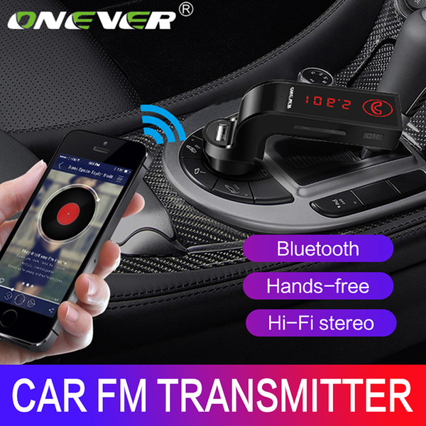 Onever 4-in-1 Hands Free Wireless Bluetooth FM Transmitter AUX Modulator Car Kit MP3 Player SD USB LCD Car Accessories