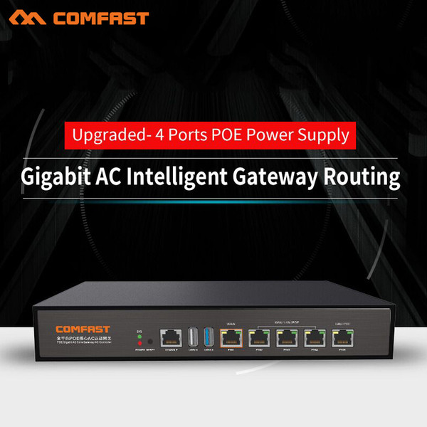 Comfast Gigabit AC Gateway Routing Wifi Load balancing Core Gateway + 4 port poe switch Multi Wan Wi fi Roaming Access AC Router