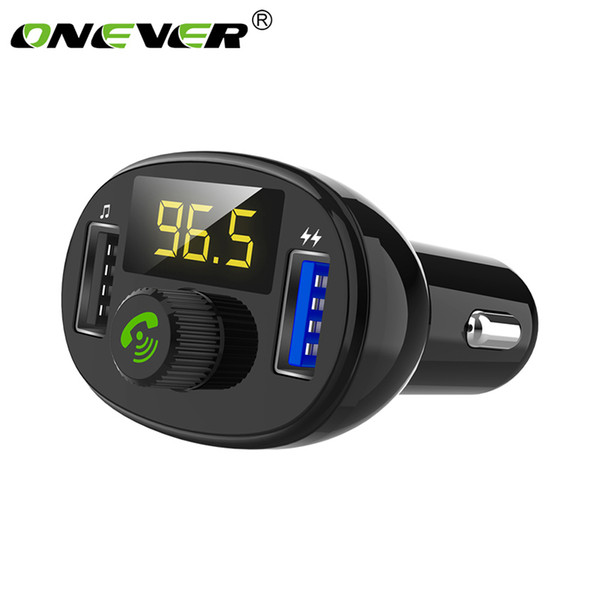 Onver Bluetooth FM Transmitter MP3 Player Fast Charger 3.0 FM Modulator Handsfree Calls Car Kit Charger Adapter with LCD Display