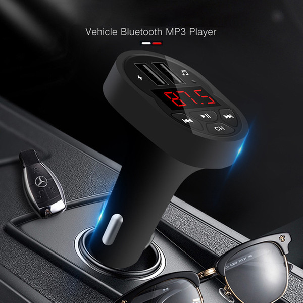 JINSERTA Car Mp3 Player TF 32G U Disk Music Play 2 Ports of USB Charger Hands free In Car Bluetooth 5.0 FM Transmitter modulator