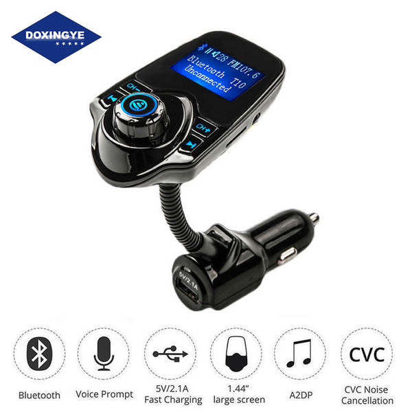 DOXINGY Wireless Bluetooth Handsfree FM Transmitter MP3 Player 2.1A USB Supports AUX-IN, SD Card