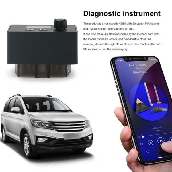 2022New DC12~24V 2-in-1 FM Music Player Fault Hands-free Detector Transmitter Car OBD 12-24V GTBN Diagnostic instrument #Ger