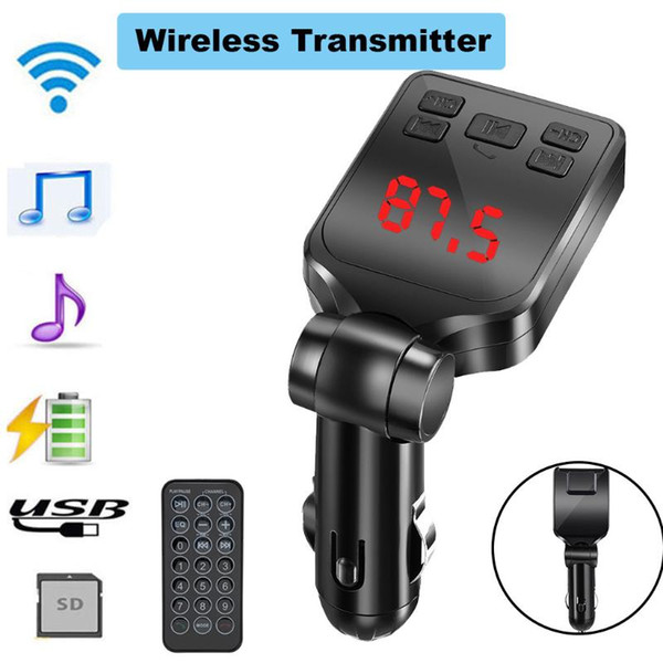 New Blueteeth V3.0+EDR Wireless FM Transmitter MP3 Player Handsfree Car Kit USB TF SD Remote Support USB Disc and SD Card #PY10