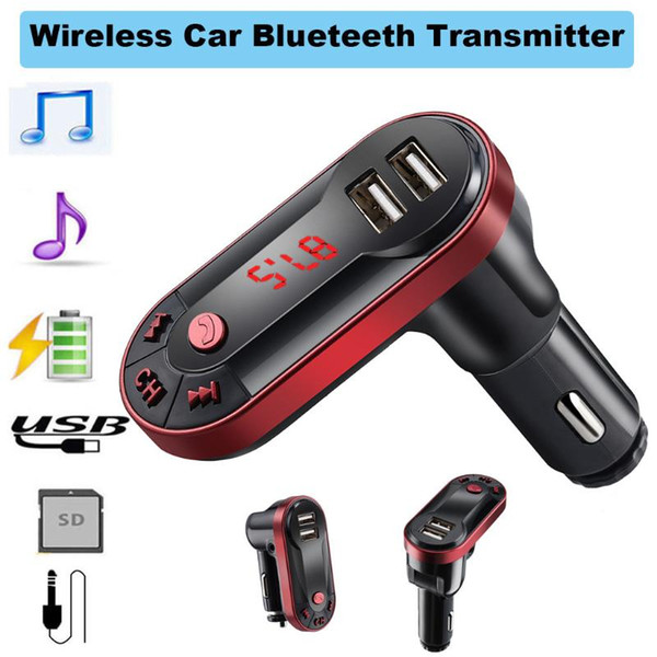 Blueteeth Kits for Car Handsfree Wireless Transmitter Music MP3 Players Support TF Card Disk 3.5mm Jack HD Detection Screen#PY10