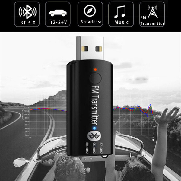 Bluetooth 5.0 Stereo Car FM Transmitter Receiver Wireless 3.5mm AUX Audio Music Adapter Car Mp3 Player USB modulator Bluetooth