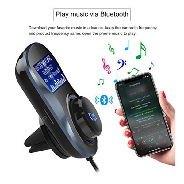 Car Bluetooth FM Transmitter Audio Car Mp3 Player Wireless FM Modulator Handsfree Bluetooth Kit with LCD Display