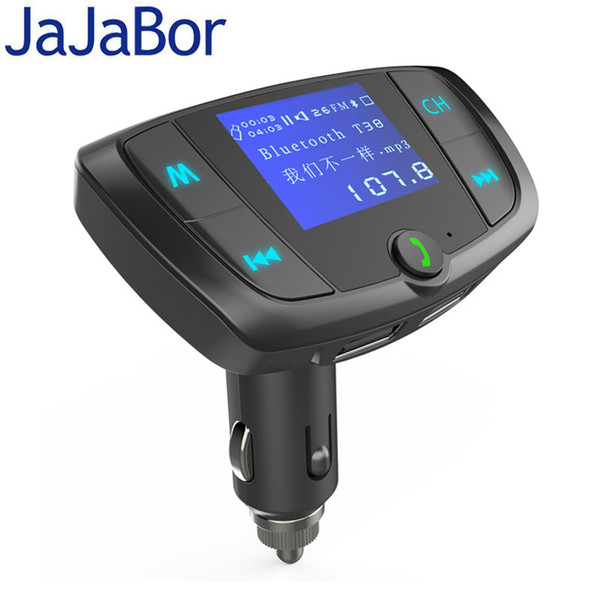 JaJaBor FM Transmitter Wireless Handsfree Bluetooth CarKit Dual USB Music MP3 Player Support TF Card U Disk playback