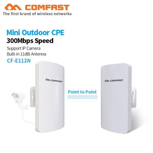 2Pcs 1-2km Long Range Outdoor CPE 300Mbps Wi-fi access point Wireless Bridge wifi Router Antenna Ip camera Nanostation