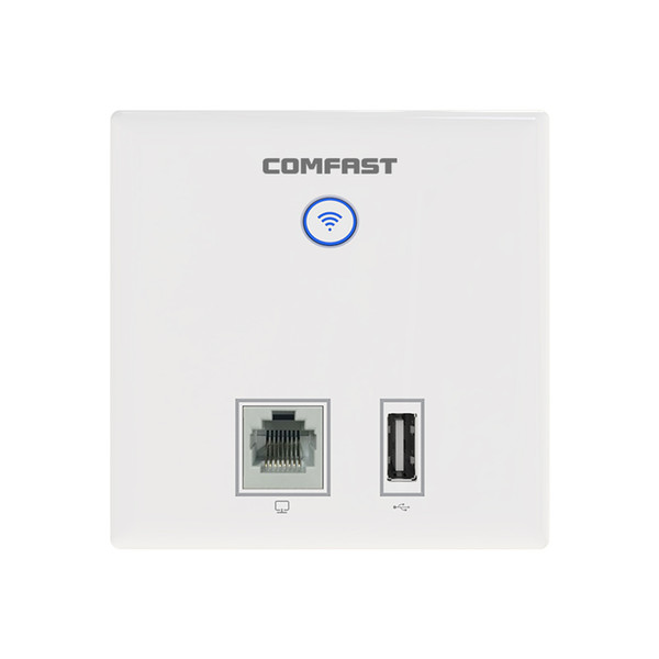 COMFAST wireless Ap 300Mbps 2.4GHz Indoor AP 802.11b/g/n MT7628KN In wall Support 48V POE power with RJ45 /usb port for hotel