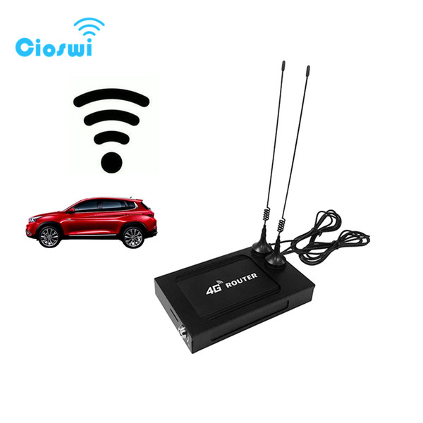 Cioswi Car Router 802.11AC Modem 4G Wifi Sim Card Vehicle Router Portable Wi-Fi Powerline Adapter 9V-28V 7 External 5dbi Antenna