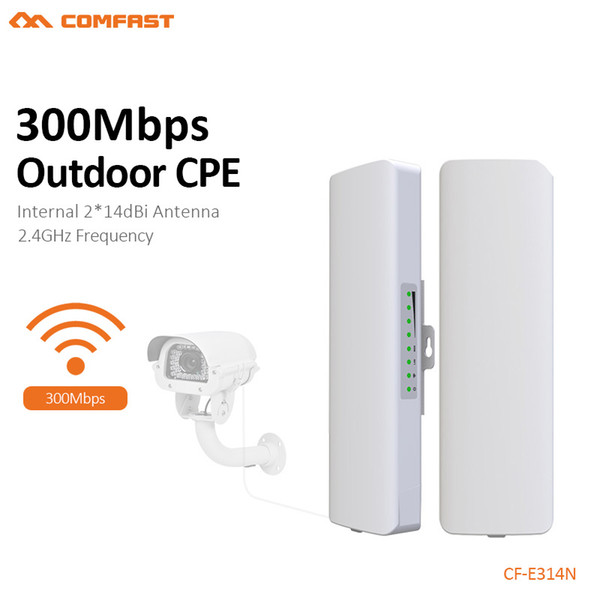 COMFAST 2.4G wi-fi Access Point Wifi Bridge 1-3KM Extender CPE Router 300Mbps Outdoor CPE 48V POE WIFI Router CF-E314N