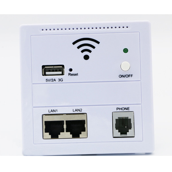 AP Router 150 Mbps Indoor Wall Embedded Wireless WiFi Router  3G 5V 2A USB Charger socket panel with Switch LAN/RJ11/USB