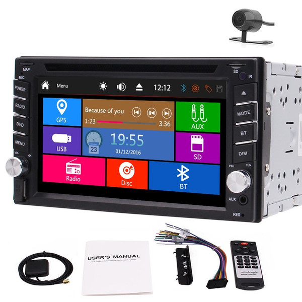 Backup Camera+In Dash 6.2'' GPS Car Radio Stereo Car DVD Player Autoradio Bluetooth Headunit USB AUX MP3 FM AM RDS Remote Control