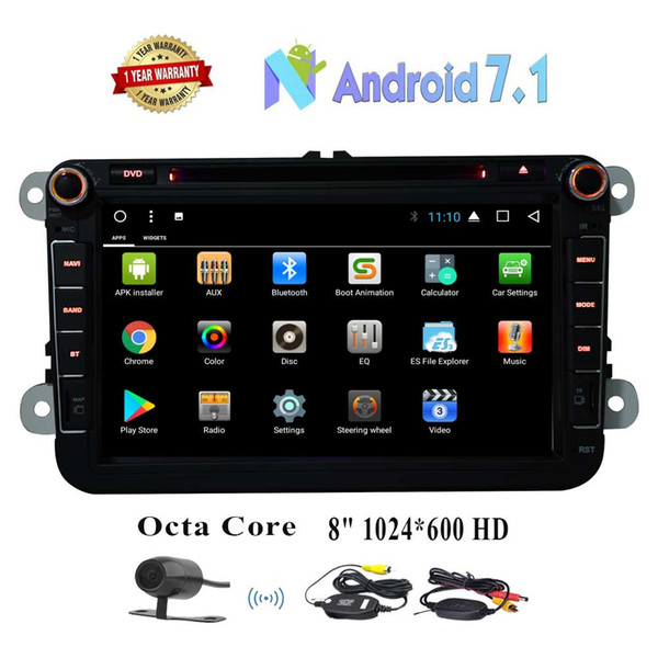 EinCar 8'' Android 7.1 2 Din Car DVD Player In Dash Octa Core 2GB+32GB HeadUnit for Volkswagen Radio Receiver Bluetooth/GPS Navigation