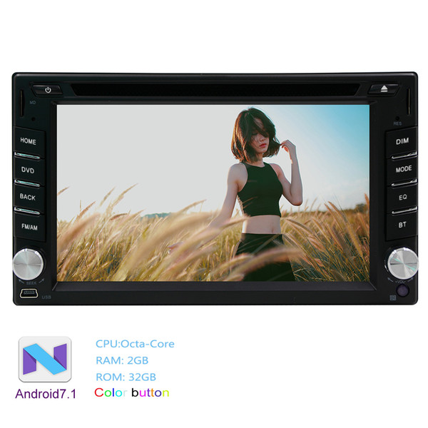 6.2'' Stereo car DVD Player Octa Core Android 7.1 GPS Navigation Double Din In Dash Bluetooth Autoradio Radio 1080P Video Player