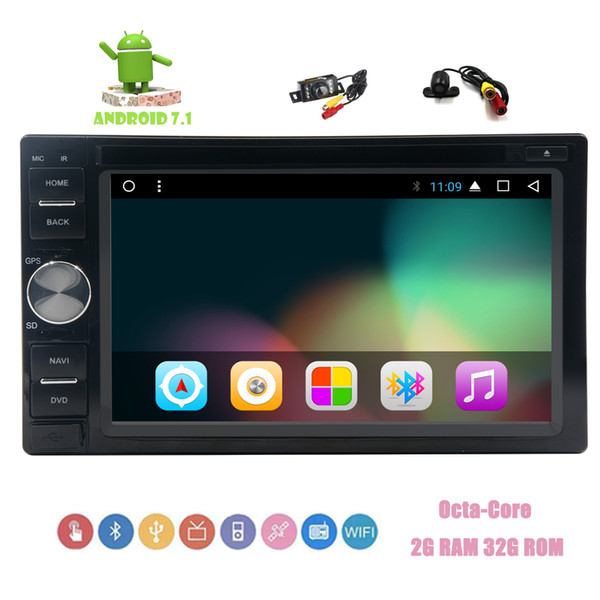 Front&Backup Camera+Eincar Car dvd Stereo 6.2'' Touchscreen Octa-core GPS Navigation Bluetooth Car GPS Stereo System in Dash Double din