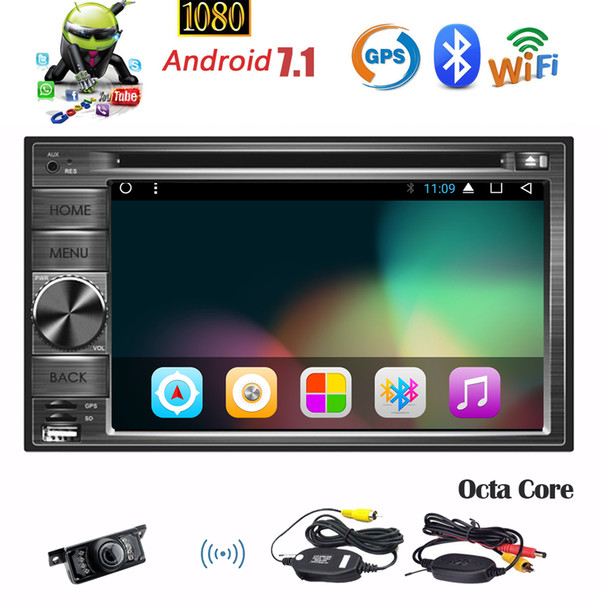 Wireless Camera+Eincar Android Car Stereo 6.2'' Double din GPS Navigation Autoradio Octa-Core 7.1 Nougat System Car DVD Video 1080P Player