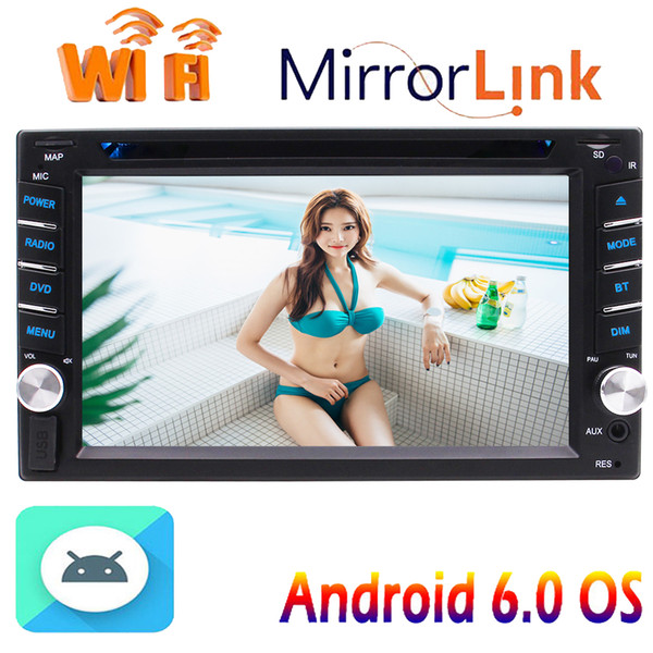 Double Din Car Stereo Andoird 6.0 System Capacitive Touch Screen Quad Core Head Unit car DVD WIFI 4G GPS Navigation Bluetooth Hands-Free