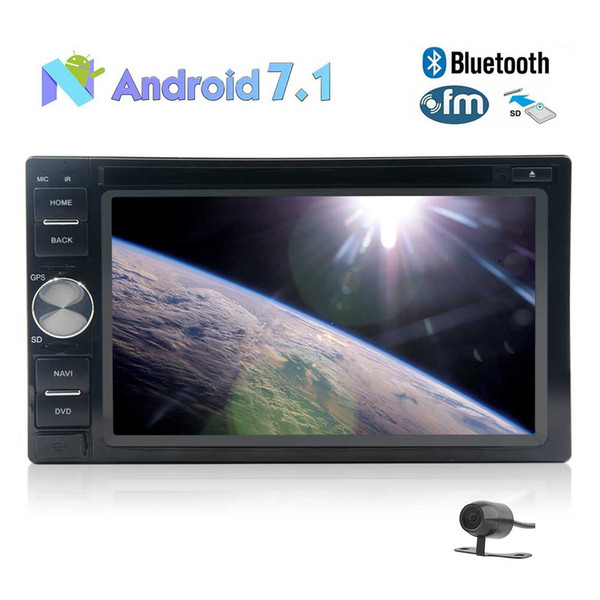 Backup Camera Android 7.1 Octa-core 6.2'' Double DIN Car Stereo GPS Navigation in Dash Vehicle car Dvd Player TouchScreen Autoradio 2GB+32G