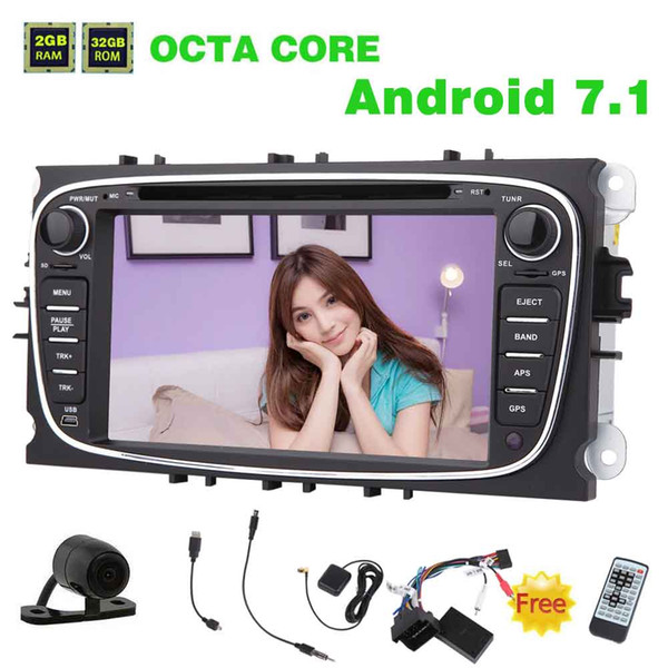 Eincar Android 7.1 Car Stereo GPS Navigation OCTA Core Car DVD Player for Ford Focus Double Din 7''Car Radio Receiver CANBUS/Bluetooth