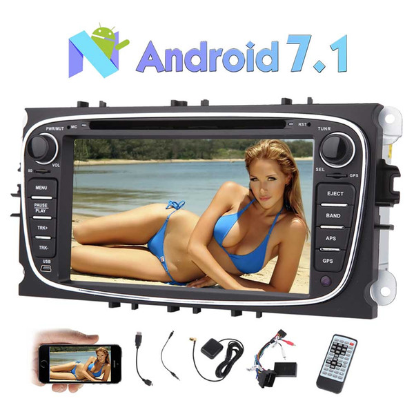 Android 7.1 7'' Car DVD Player Autoradio Double 2Din Car Stereo GPS Navigation Head Unit for Ford GPS FM/AM Radio Bluetooth