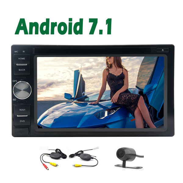 Android 7.1 6.2'' Double Din Universal car dvd HeadUnit 2G+32GB Wifi Video Music GPS Navigation map Automotive 1080P FM/AM Radio