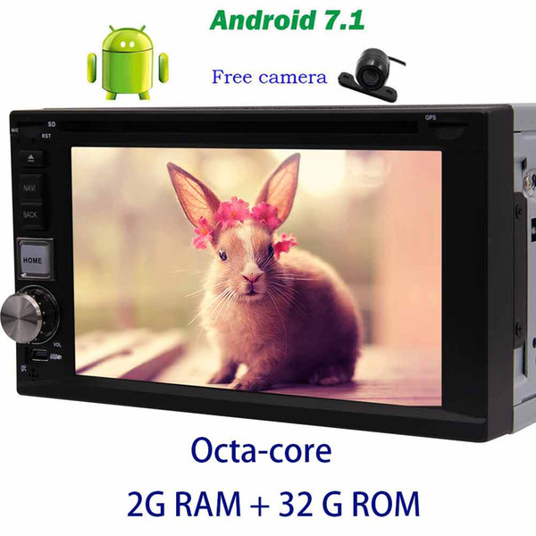 Rearview camera+Car Stereo Radio Android 7.1 Octa-core car radio in Dash 6.2'' Double Din on-board computer HeadUnit Car DVD Player GPS