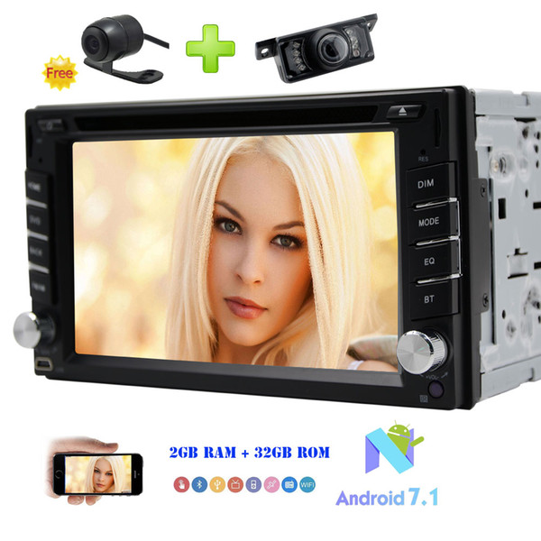 Front & Rear Camera Android 7.1 Car Stereo Double Din 6.2