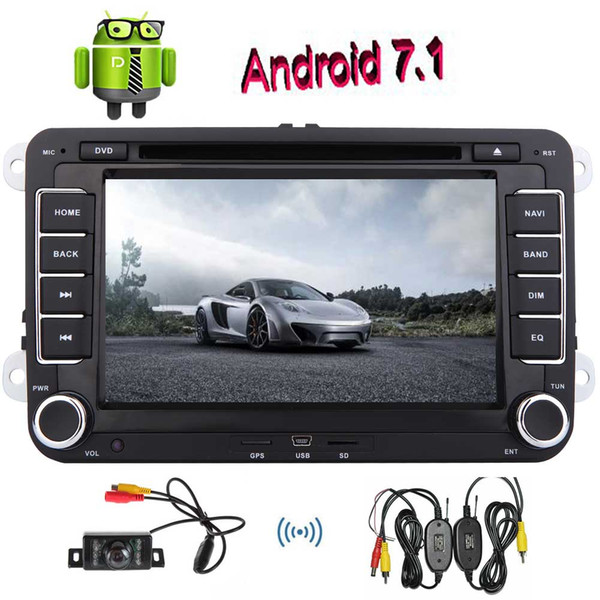 Wireless back Camera+EinCar Android 7.1 Car DVD Player GPS Navigation Double Din 7'' Car Stereo Radio Receiver In Dash Bluetooth Multimedia