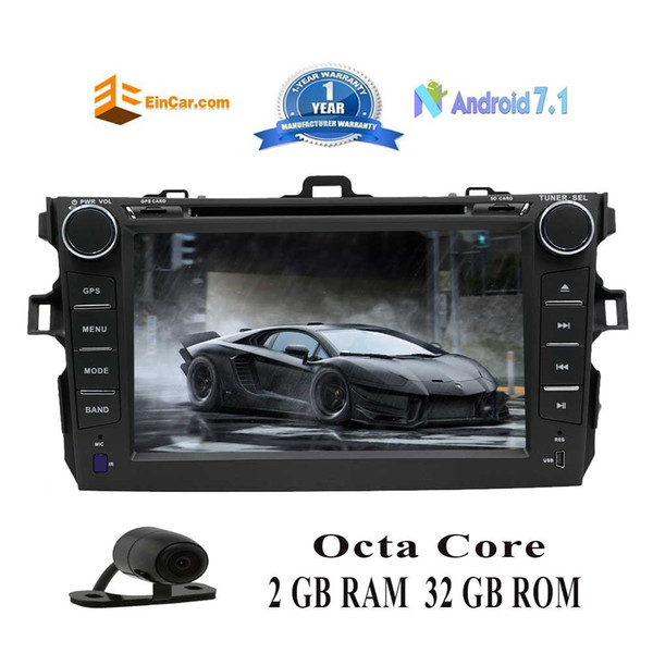 EinCar 7'' Double 2Din Android 7.1 OS Octa Core Car Stereo GPS car DVD Navi In Dash Head Unit for Corolla(2007-2013)