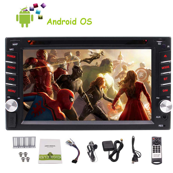 Extra mic+Universal double 2Din Android 6.0 Car dvd Stereo 6.2