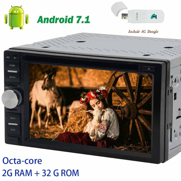 4G dongle+Double Din 2din Car Radio Stereo car dvd Player car pc Eincar 7'' Android 7.1 GPS Navigation HeadUnit Octa Core Bluetooth