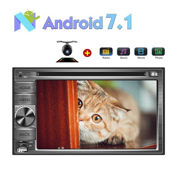 Octa-Core Android 7.1 Car DVD Player 2GB RAM+32GB ROM Double Din Car Stereo GPS Navigation 6.2'' TouchScreen Vehicle Radio Audio System