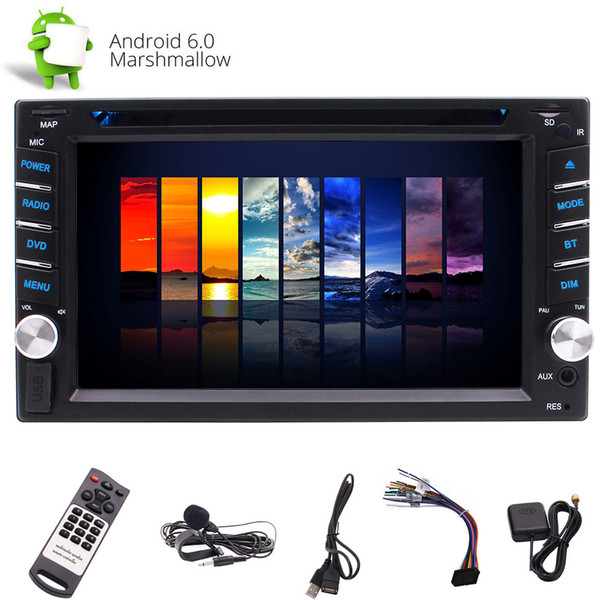 Android 6.0 Car DVD CD Player Autoradio Double 2 Din Car Stereo System 6.2''Capacitive Touchscreen In Dash GPS Navigation Auto Radio