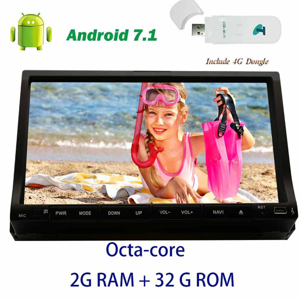 4G dongle+Eincar Android 7.1 Sliding Capacitive Touchscreen Car Stereo car DVD player in Dash Double din GPS Navigation Octa-core Autoradio