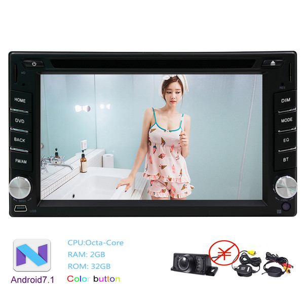 Car dvd stereo Android 7.1 2GB+32GB 6.2'' 1080 Touchscreen Double Din In Dash Bluetooth Autoradio Car GPS Navigation FM/AM Radio