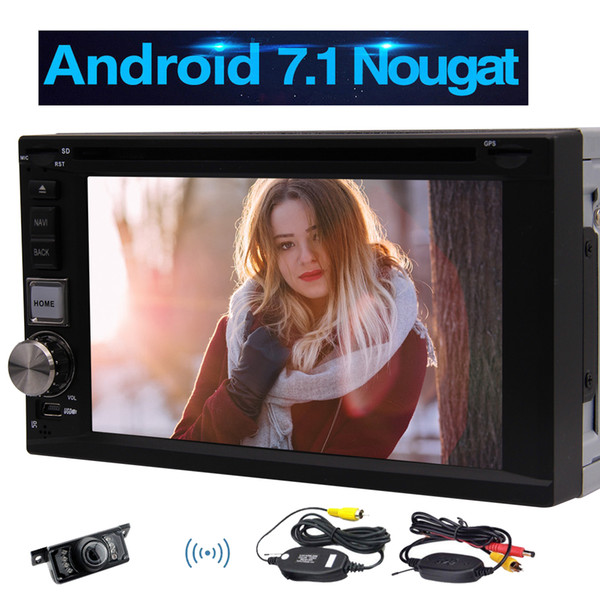 Android 7.1 Car Stereo 2GB RAM+32GB ROM 6.2'' Double Din HeadUnit WIFI GPS Sat Nav Bluetooth Radio USB SD Car DVD