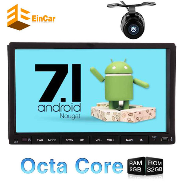 EinCar Android 7.1 Car DVD Player 7'' Car Stereo GPS Navigation Double Din Headunit Radio Bluetooth/OBD2/Mirrorlink+Backup Camera