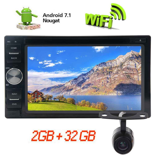 Double Din Android 7.1 Car DVD Player OCTA Core 6.2''1024*600 Car Stereo GPS Navigation In Dash Bluetooth Radio Receiver 1080P Video